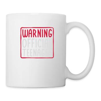 avertissement citation officielle d’adolescent - Mug blanc - blanc - Droite