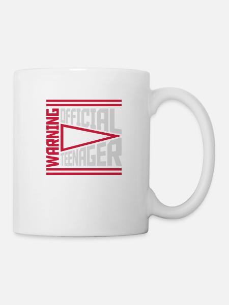 avertissement citation officielle d’adolescent - Mug blanc - blanc