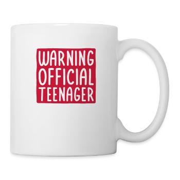 avertissement citation officielle d’adolescent - Mug blanc - blanc - Droite