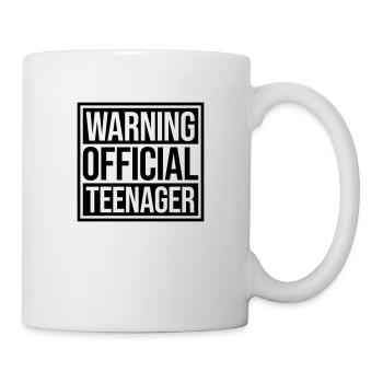 avertissement citation officielle d’adolescent - Mug blanc - blanc - Droite