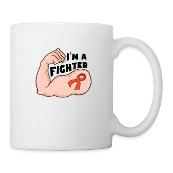 Fight Cancer - Orange ribbon - Tasse - Weiß - Rechts