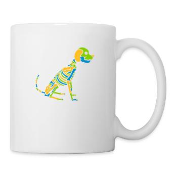 Chien squelette coloré Halloween - Mug blanc - blanc - Droite