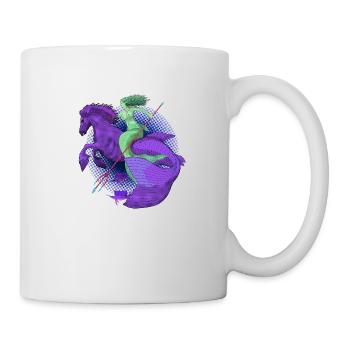 Mermaid monte à cheval d’eau - DIGITAL COLOR - Mug blanc - blanc - Droite