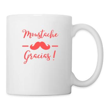 Design Moustache Gracias parfait pour un cadeau ! - Mug blanc - blanc - Droite