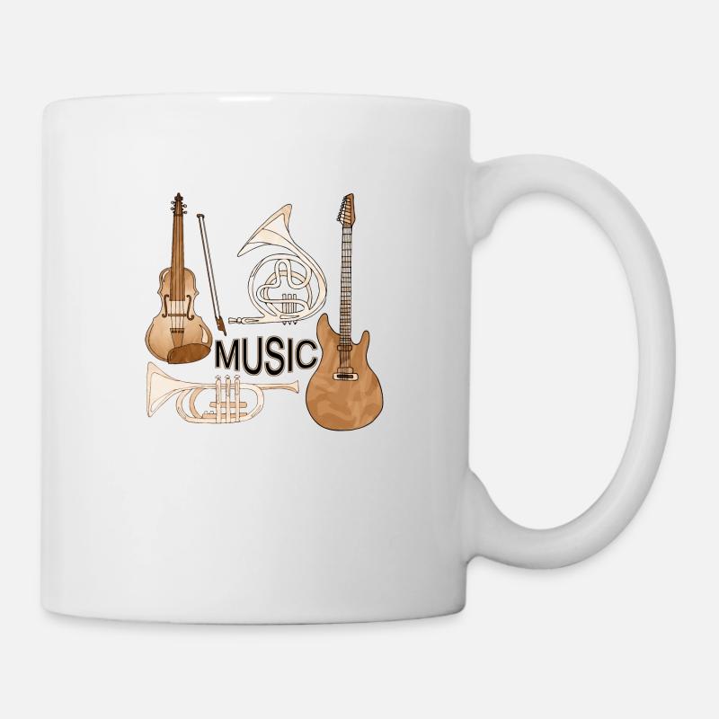 Musikinstrumente - Tasse - Weiß