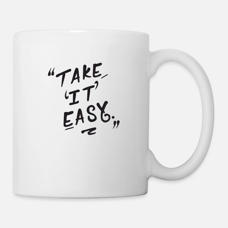 TAKE IT EASY EN NOIR - Mug blanc - blanc