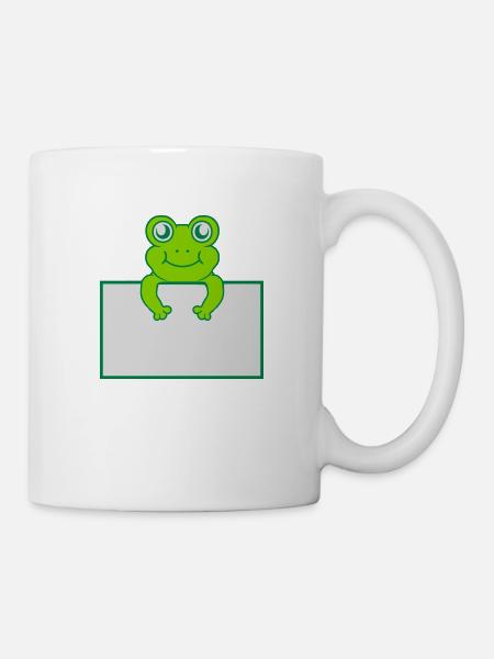Text präsentieren Frosch Schild - Tasse - Weiß