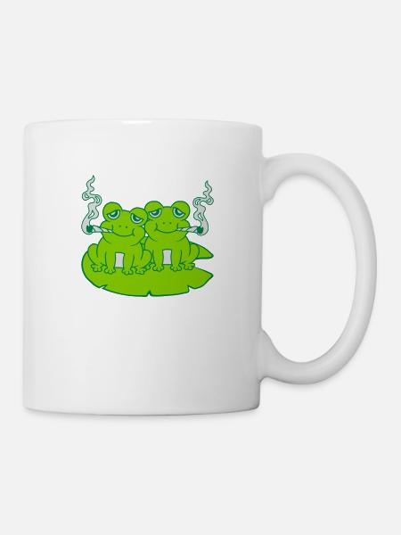 2 Kiffer Freunde Frösche - Tasse - Weiß