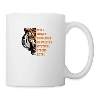 Tigre Animal Prédateur Sauvage Brave Rebelle Fort - Mug blanc - blanc - Droite