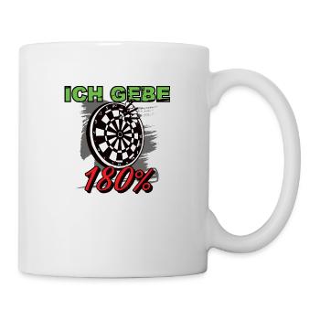 Dart Dartscheibe Dartspieler Bullseye Wurf Design - Tasse - Weiß - Rechts