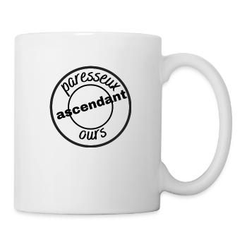 paresseux ascendant ours - Mug blanc - blanc - Droite