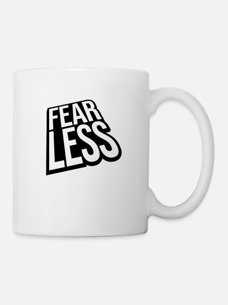 fearless Text Zitat Design - Tasse - Weiß