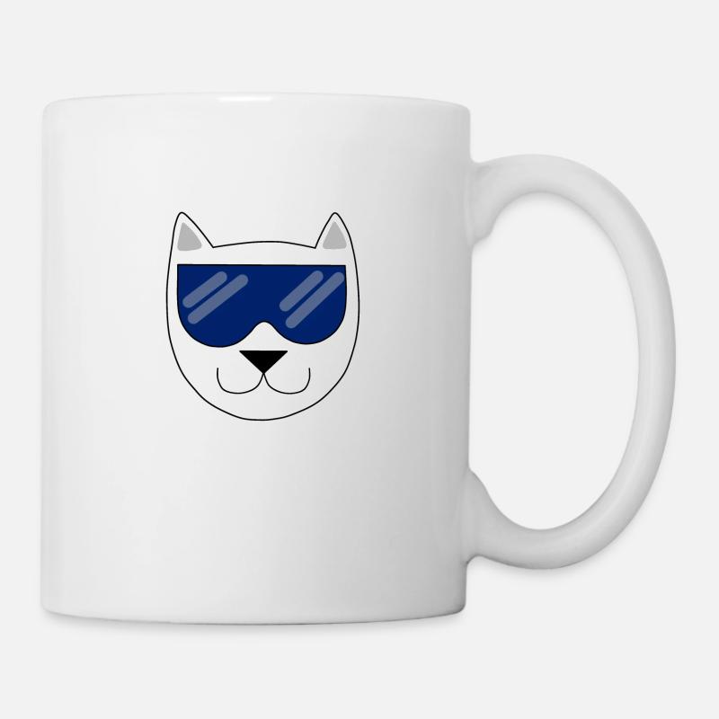 Un chat avec lunette - Mug blanc - blanc