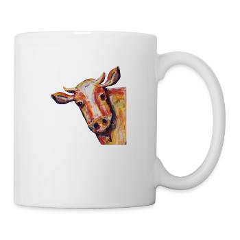 popart Kuh, abstrakte Kunst - Tasse - Weiß - Rechts