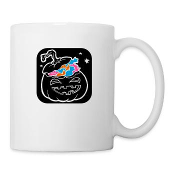 Scary Halloween pumpkin monster face head. - Mug - white - Right