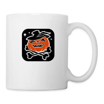 Scary Halloween pumpkin monster face head. - Mug - white - Right