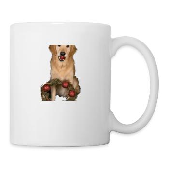 Christmas Dogs Golden Retriever Advent Wreath - Mug - white - Right