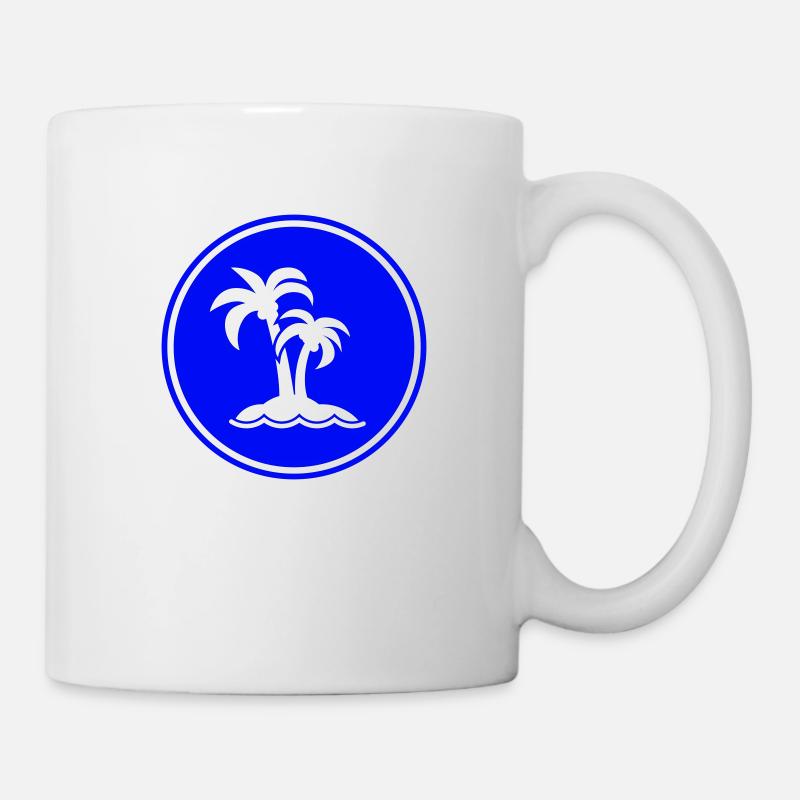 palme insel symbol - Tasse - Weiß