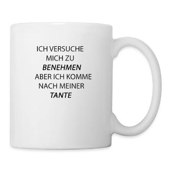benehmen Tante schwarz - Tasse - Weiß - Rechts