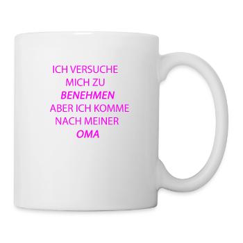 benehmen oma pink - Tasse - Weiß - Rechts