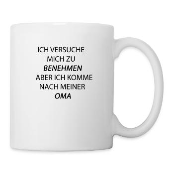 benehmen oma schwarz - Tasse - Weiß - Rechts