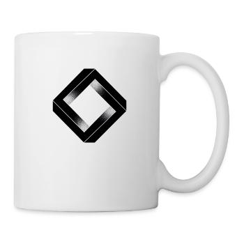 carré noir impossible - Mug blanc - blanc - Droite