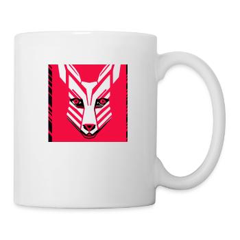 Pop Art Animal Portrait Dog RED WHITE - Mug - white - Right