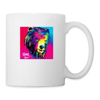 L’ours rose - Animal Portrait Pop Art Style v3 - Mug blanc - blanc - Droite