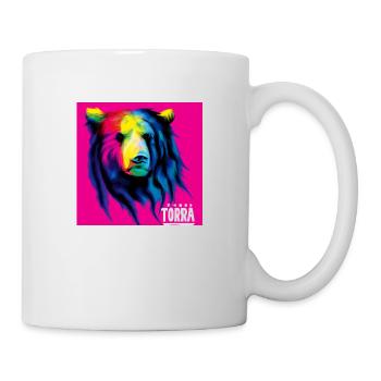 The pink Bear - Tier Porträt Pop Art Style - Tasse - Weiß - Rechts