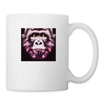 Le singe le plus triste Portrait d’animal Style Pop Art - Mug blanc - blanc - Droite