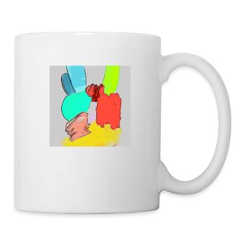 Handzeichen comic colors - Tasse - Weiß - Rechts