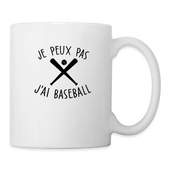 je peux pas j ai baseball - Mug blanc - blanc - Droite