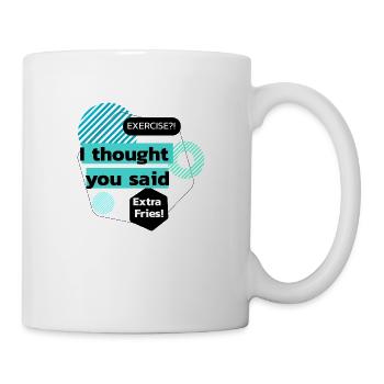 J’aime les vêtements / Faire de l’exercice - Mug blanc - blanc - Droite