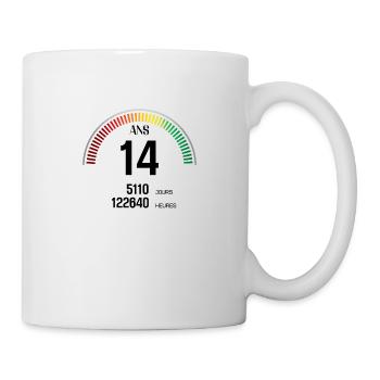 Anniversaire 14 ans Compteur - Mug blanc - blanc - Droite