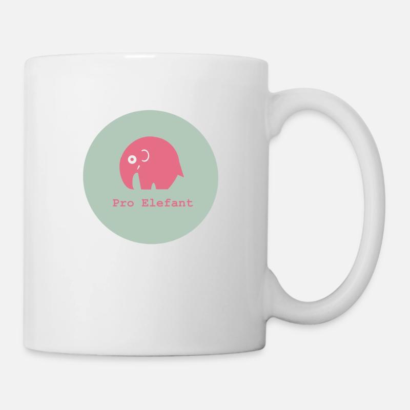 Pro Elefant, Pro Rüsseltier, Pro Natur - Tasse - Weiß