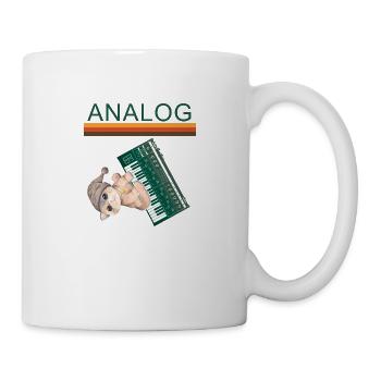 Analog Synth Cat Retro Synthesizer Music Producer - Mug - white - Right
