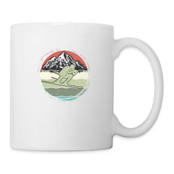 vintage ski retro skier mountain funny ski gift - Mug - white - Right