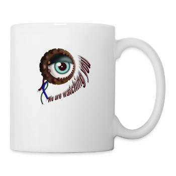 Mechanisches Auge - Überwachung - Tasse - Weiß - Rechts