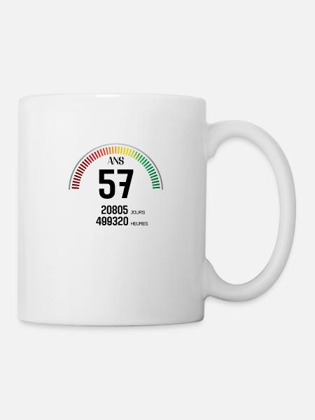 Anniversaire 57 ans Compteur - Mug blanc - blanc
