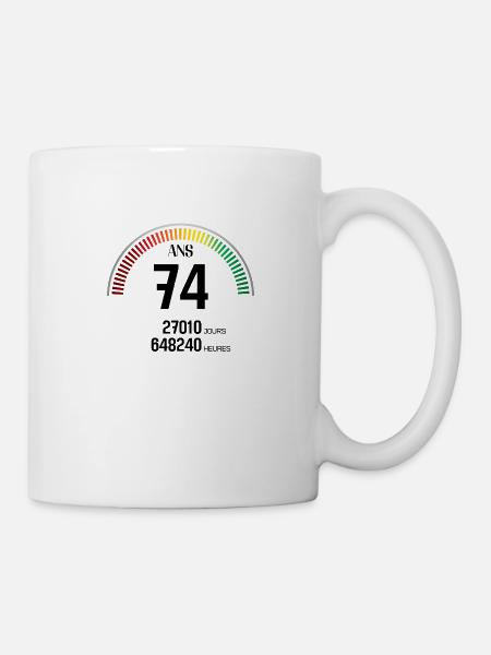 Anniversaire 74 ans Compteur - Mug blanc - blanc