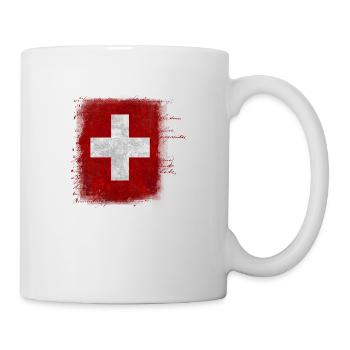 Flagge der Schweiz - Tasse - Weiß - Rechts