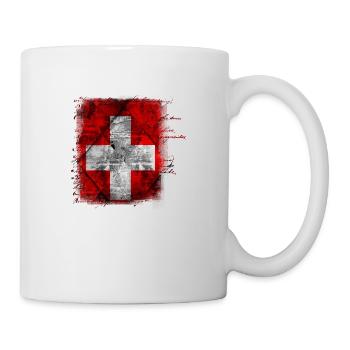 Flagge der Schweiz - Tasse - Weiß - Rechts