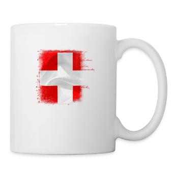 Flagge der Schweiz - Tasse - Weiß - Rechts