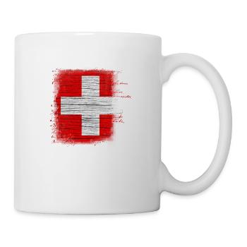 Flagge der Schweiz - Tasse - Weiß - Rechts