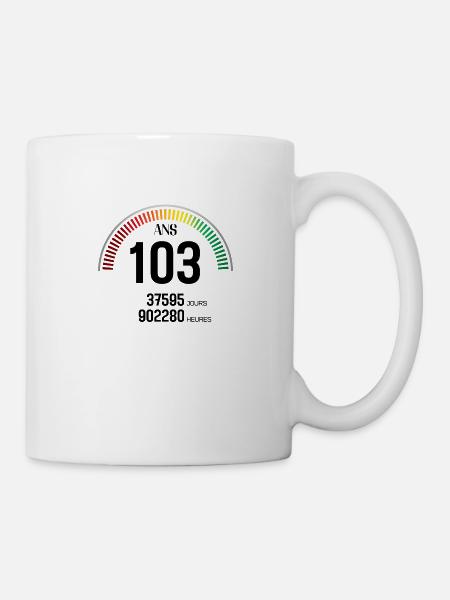Anniversaire 103 ans Compteur - Mug blanc - blanc