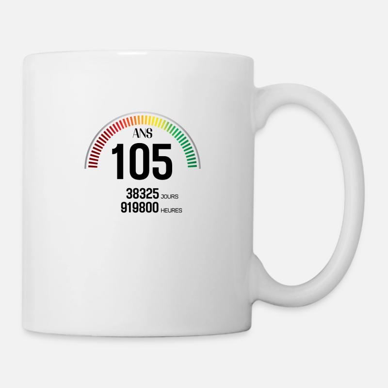 Anniversaire 105 ans Compteur - Mug blanc - blanc