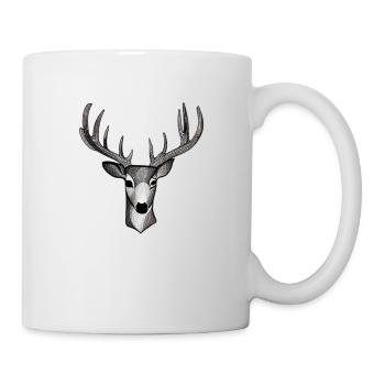 Deer head in autumn Deer antlers Buck Fawn - Mug - white - Right