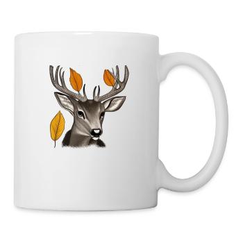 Deer head in autumn Deer antlers Goat Fawn 4 - Mug - white - Right