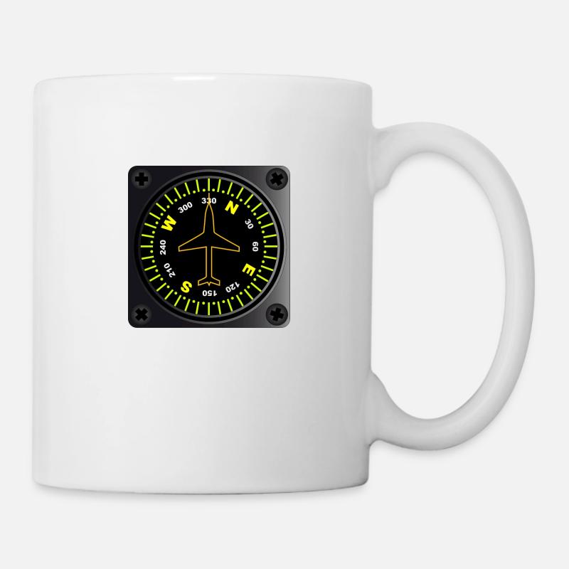 Flugzeugkompass - Tasse - Weiß