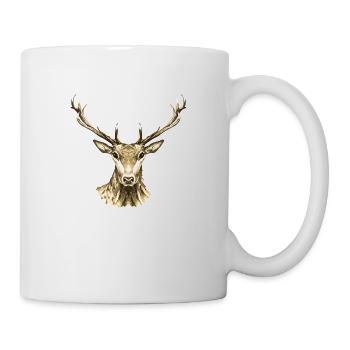 Hirsch - Tasse - Weiß - Rechts